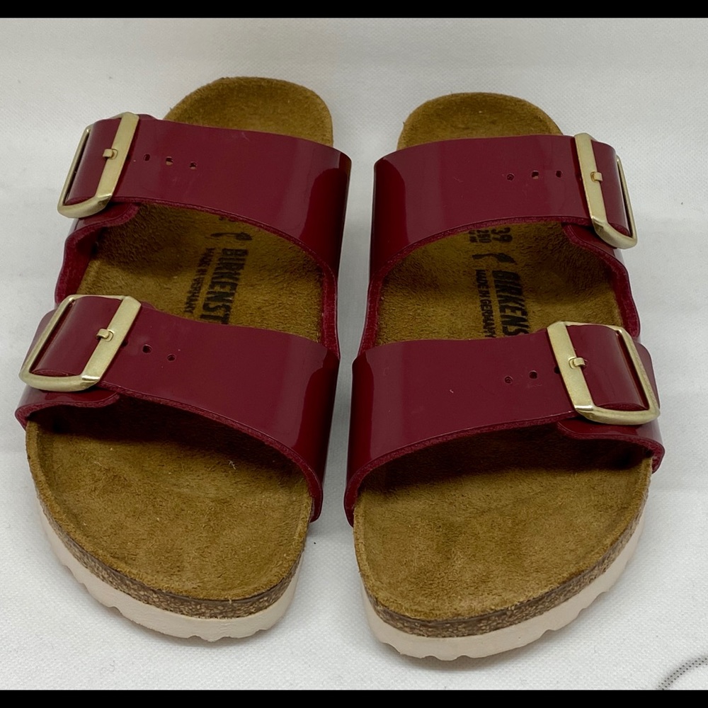 Patent Red Birkenstocks Arizona Cute Shiny